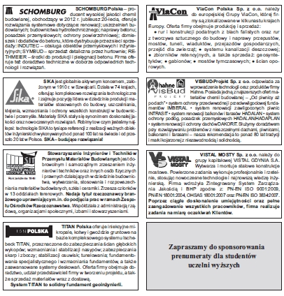 miesięcznik Materiały Budowlane - prenumerata uczelnie techniczne