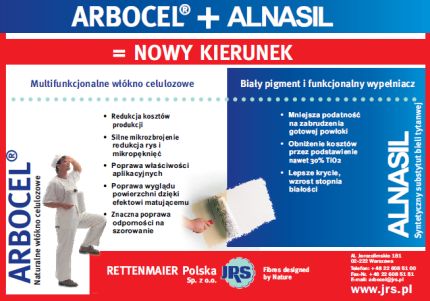 RETTENMAIER - mikrozbrojenie ARBCEL, super biały pigment ALNASIL