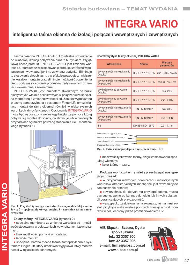 INTEGRA VARIO – inteligentna taśma okienna do izolacji połączeń wewnętrznych i zewnętrznych