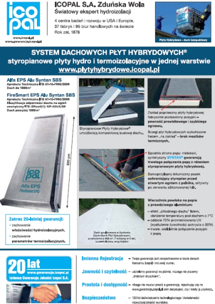 ICOPAL: styropianowe płyty hydrofobowe do izolacji dachów (reklama)