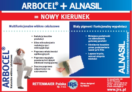 JRS: ARBOCEL + ALNASIL - włókno celulozowe + biały pigment (reklama)